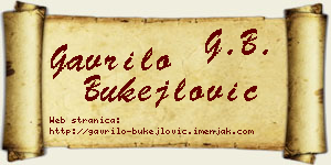 Gavrilo Bukejlović vizit kartica